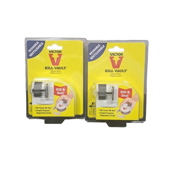 NWT Victor Mouse Trap Reusable Kill & Seal Reusable Kill Vault ~ 2-Pack - Picture 1 of 3